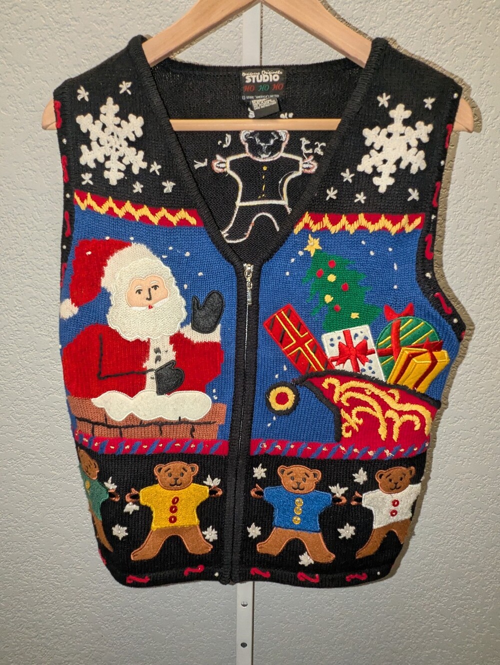Vintage Designers Originals Studio Ugly Christmas Sweater Vest Large